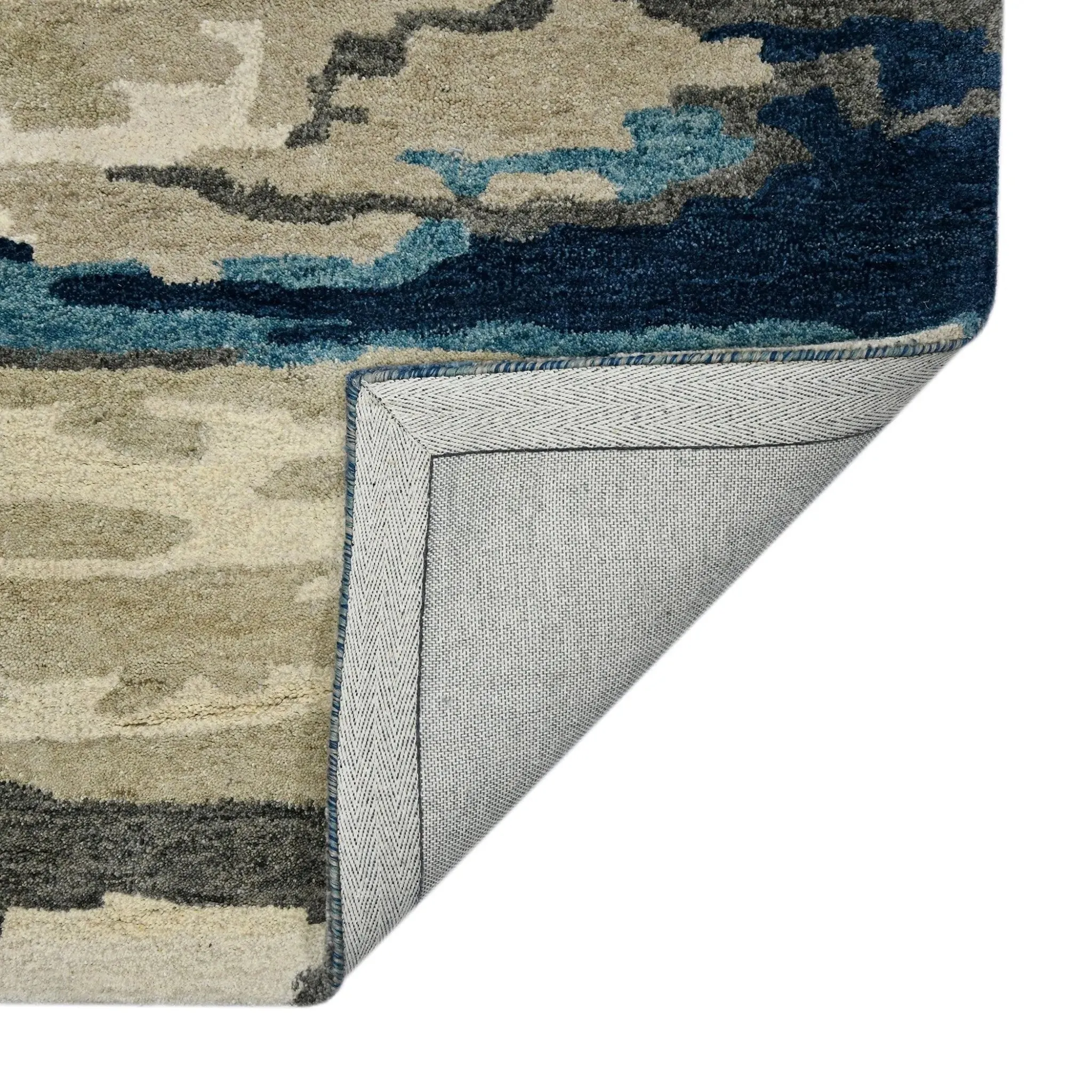 Abstract ABS-4 Navy/Grey Rug