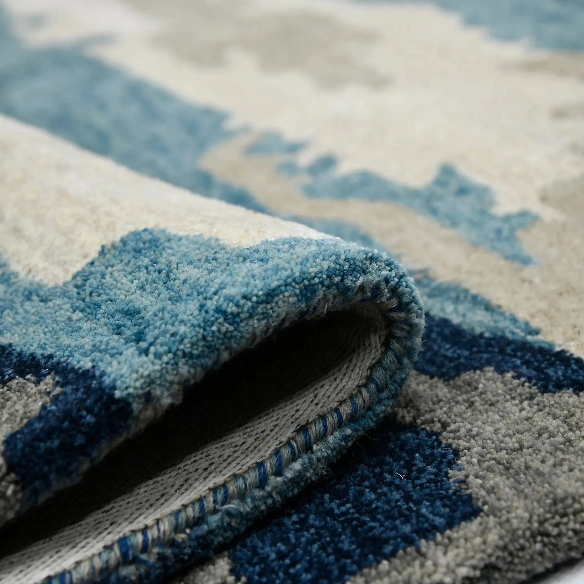 Abstract ABS-4 Navy/Grey Rug