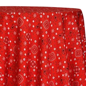 Bandana (Poly Print) Table Linen in Red