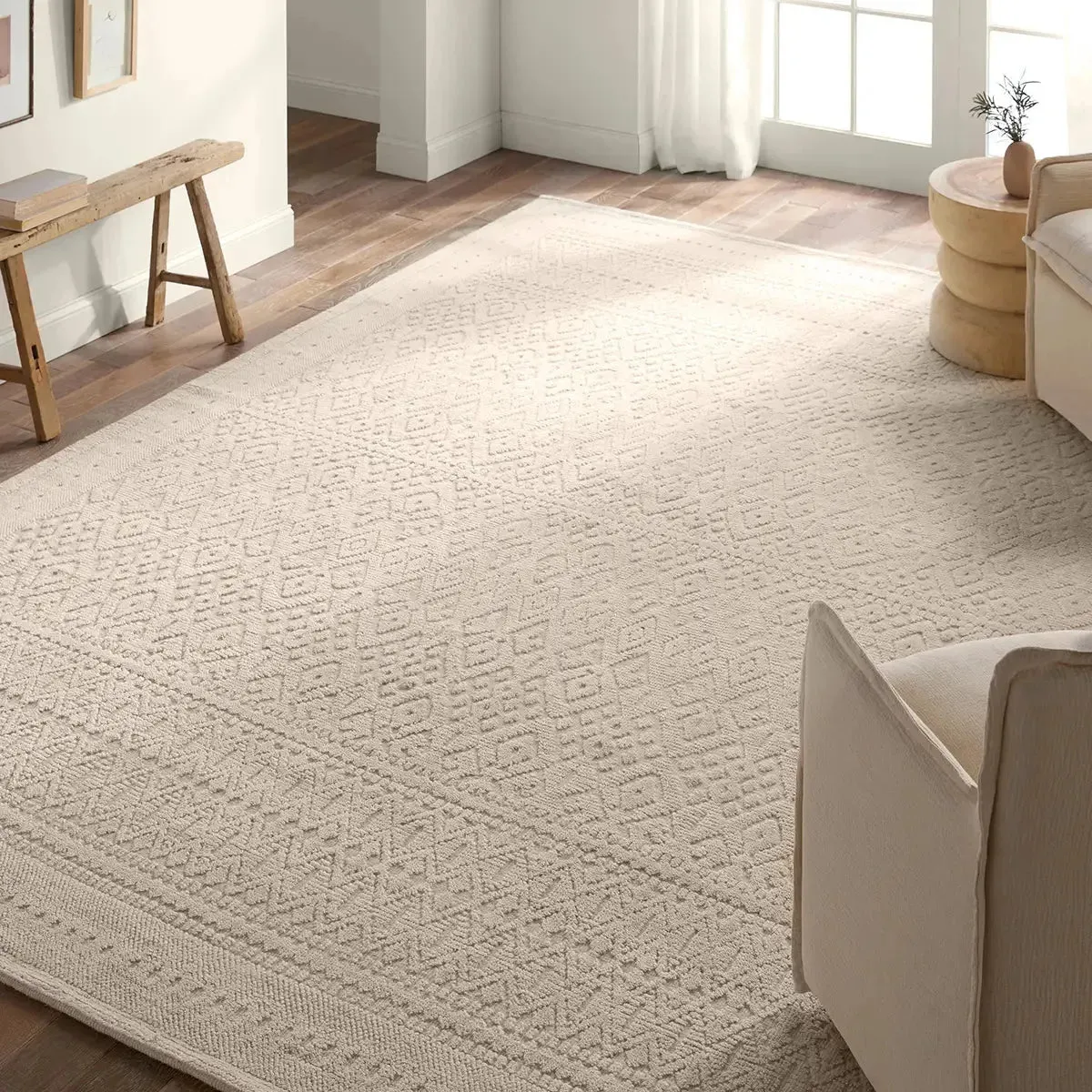 Brier BRR03 Cream Rug