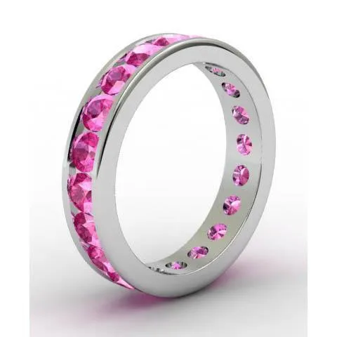 Channel Set Pink Sapphire Eternity Ring