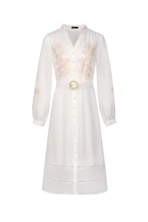 GDS Alexandra Linen Dress | White