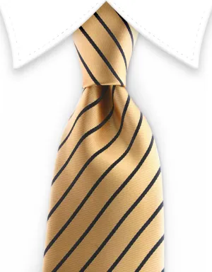 Gold Tie with Black Stripes