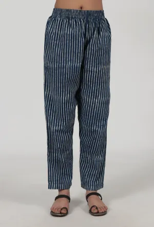 Indigo Printed Blue Cotton Pant