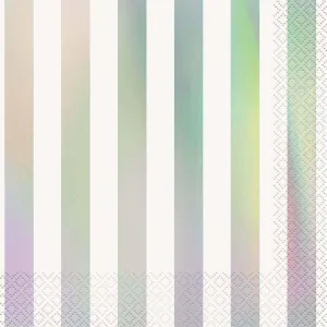 Iridescent Striped Lunch Napkins (16ct)