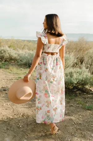 Jeana Embroidered Floral Maxi Dress