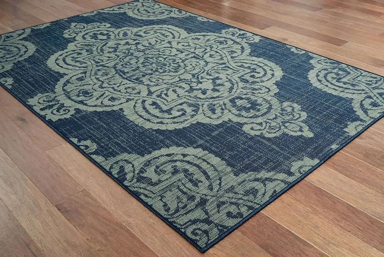 Marina 5929B Navy Grey Rug