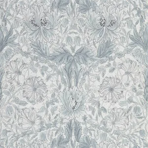 Morris & Co Pure Honeysuckle & Tulip Cloud Grey Wallpaper