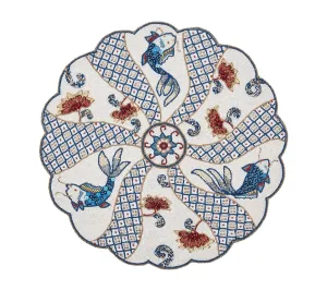 Orient Placemat in White & Multi Set of 2 by Kim Seybert