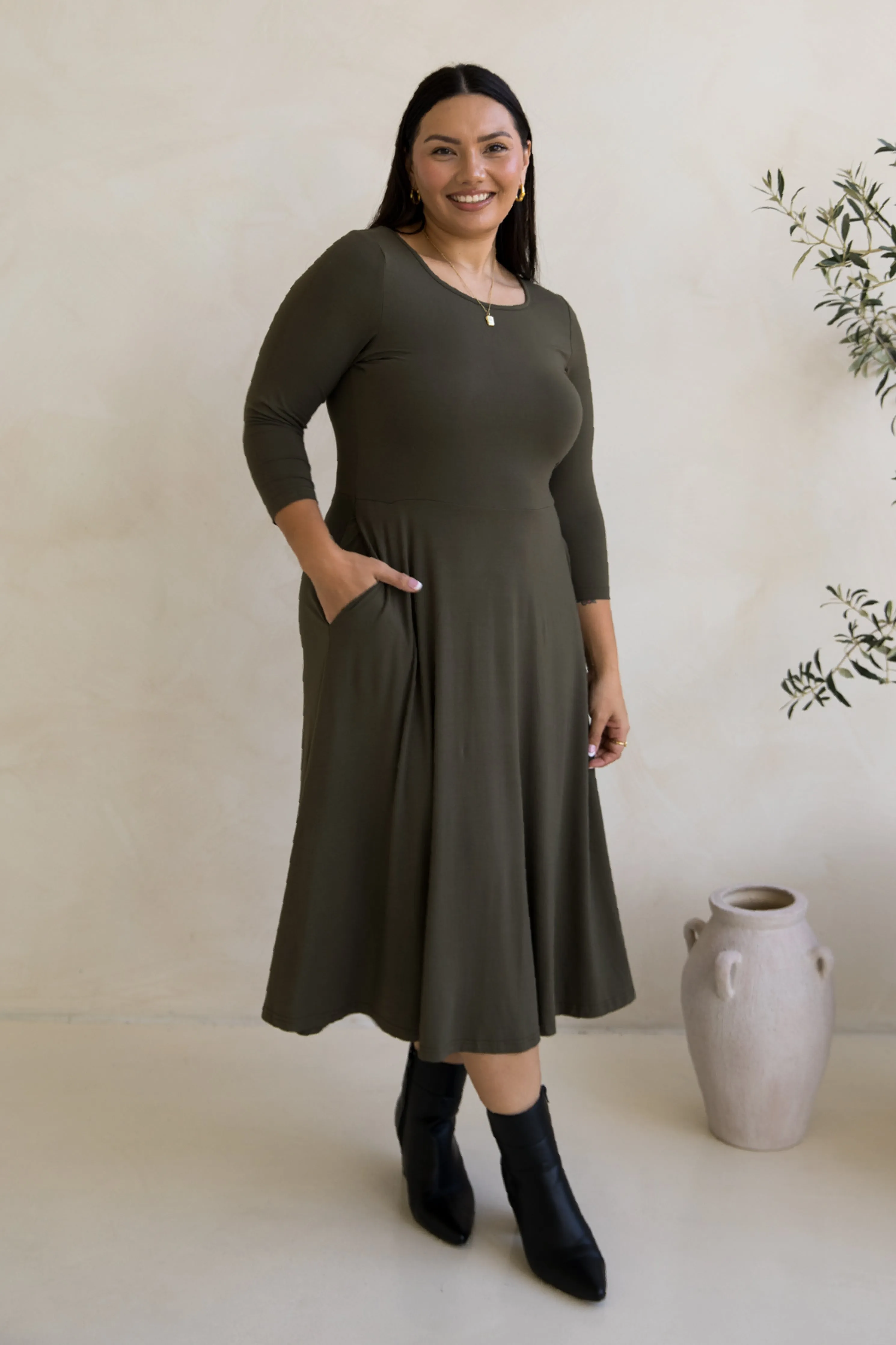 Penelope Dress | Moss Green