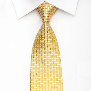 Pierre Cardin Men's Silk Tie Weave On Yellow Sparkling With Rhinestones