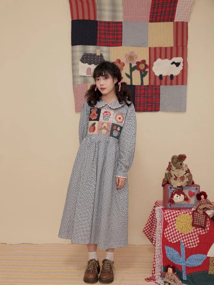 Plaid Printed Doll Neck Dress【s0000010350】