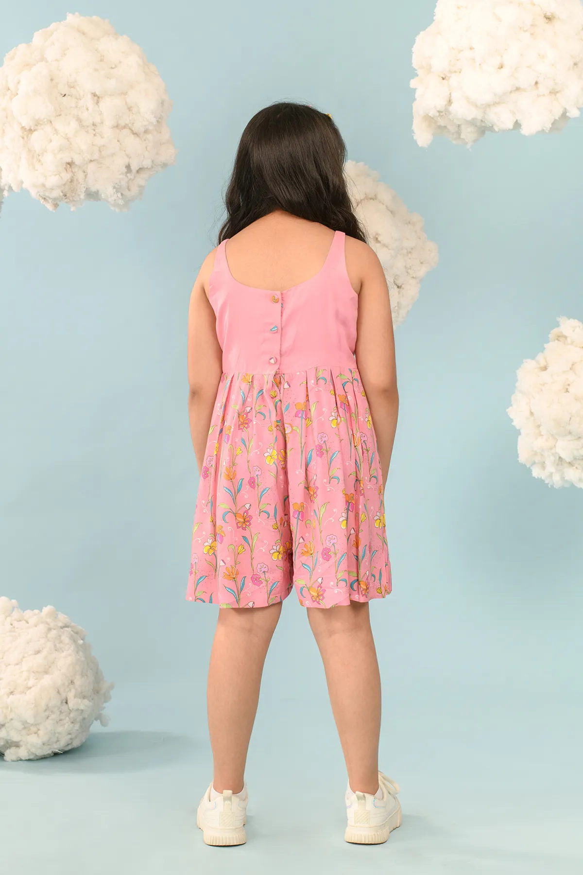 Prim Rose- Pink Flared Jumpsuit For Girls