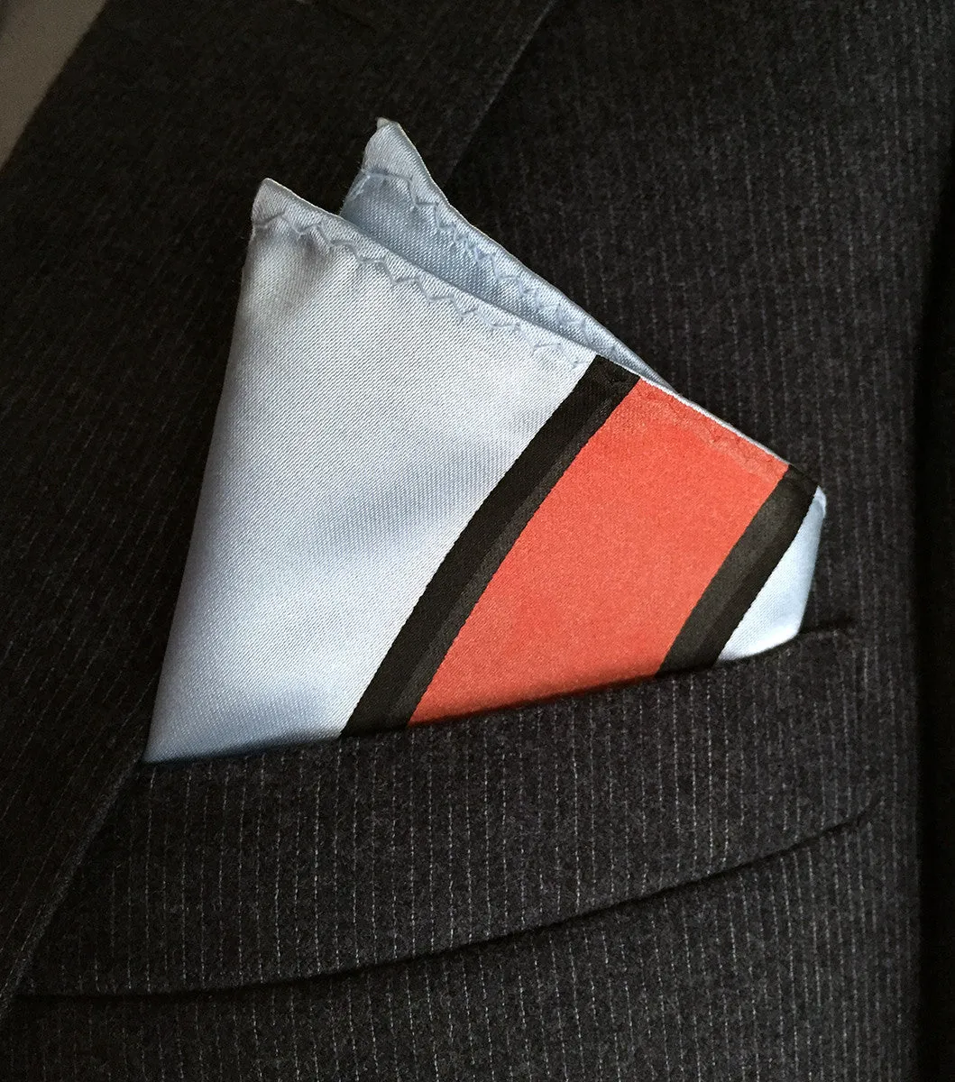 Racing Stripes Pocket Square: Le Mans Mirage microfiber handkerchief.