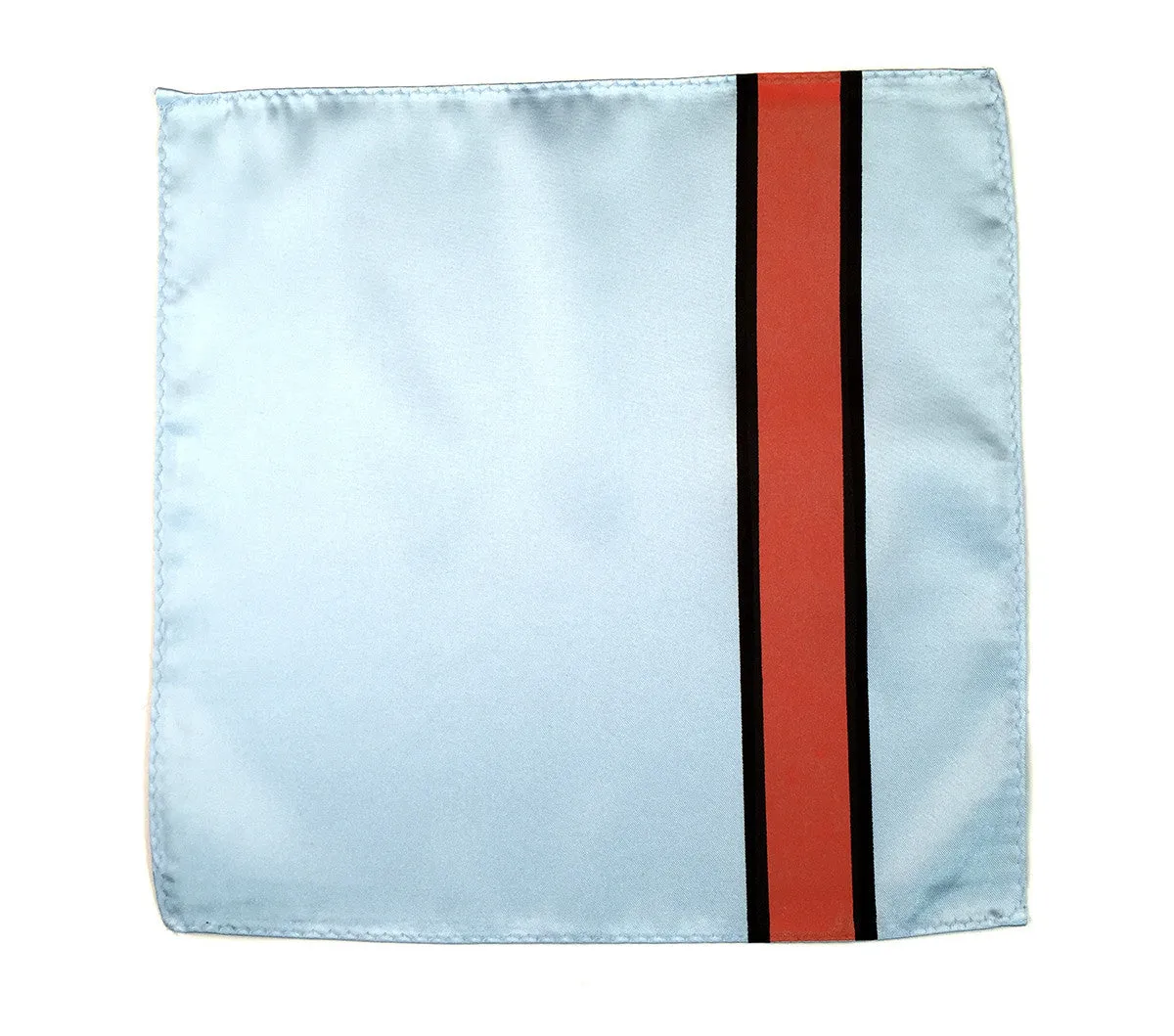 Racing Stripes Pocket Square: Le Mans Mirage microfiber handkerchief.