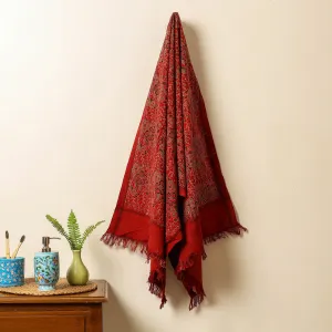 Red - Ajrakh Block Printed  Handloom Cotton Towel