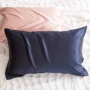 Renee Taylor 100% Mulberry Silk Navy Standard Pillowcase