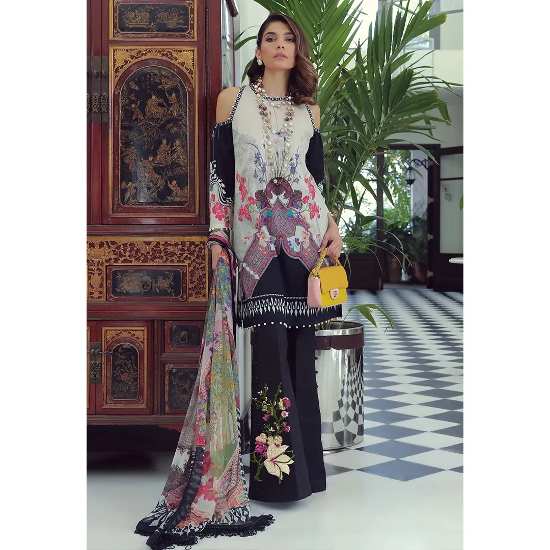 Sana Safinaz Muzlin Lawn Collection 2019 – 03A - Orchid Twist