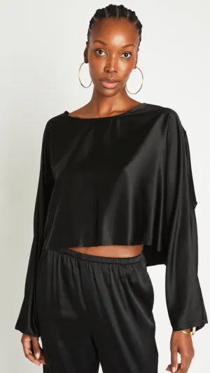 Sierra Silk Top in Black