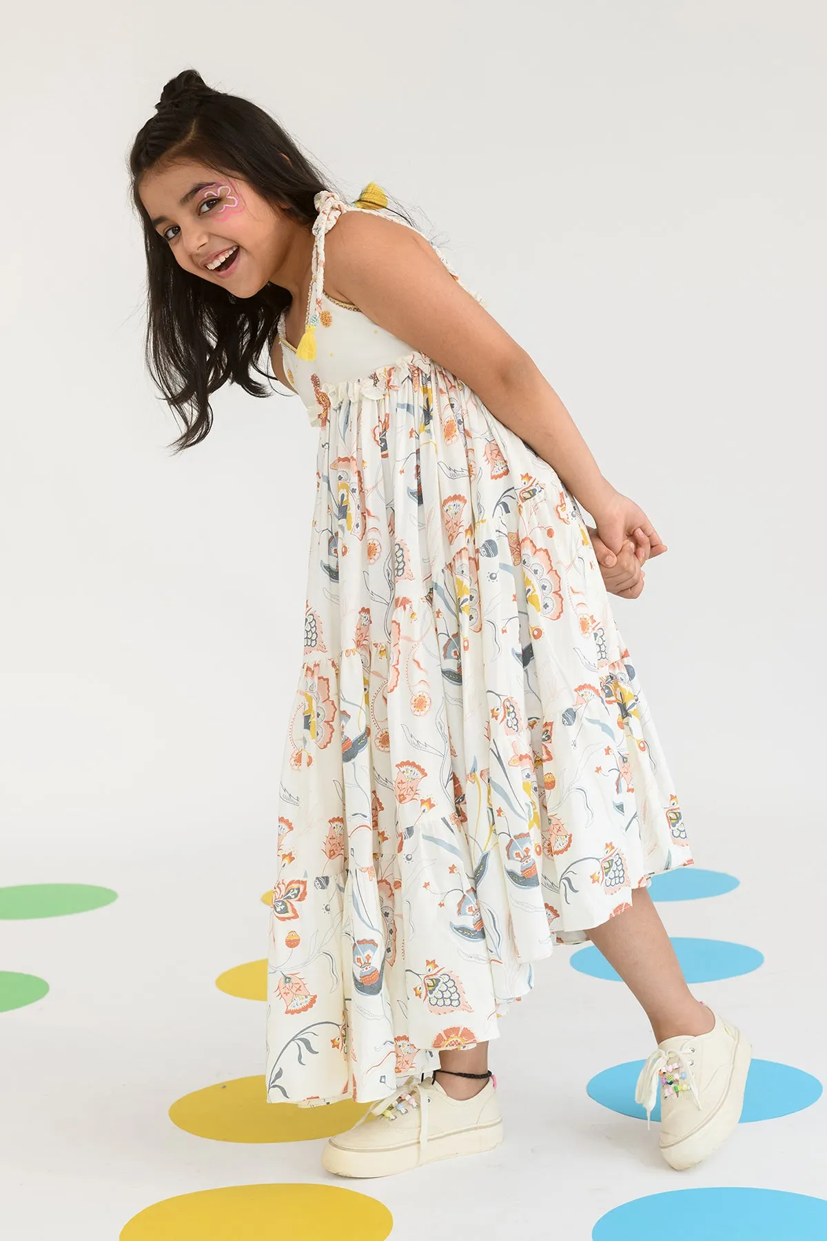 Sylvan Trail- Strappy Tiered Dress For Girls