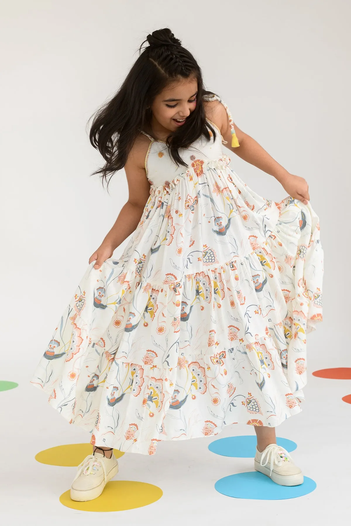 Sylvan Trail- Strappy Tiered Dress For Girls