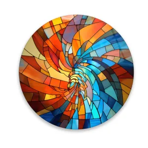 Vortex of Colors Glass Wall Art