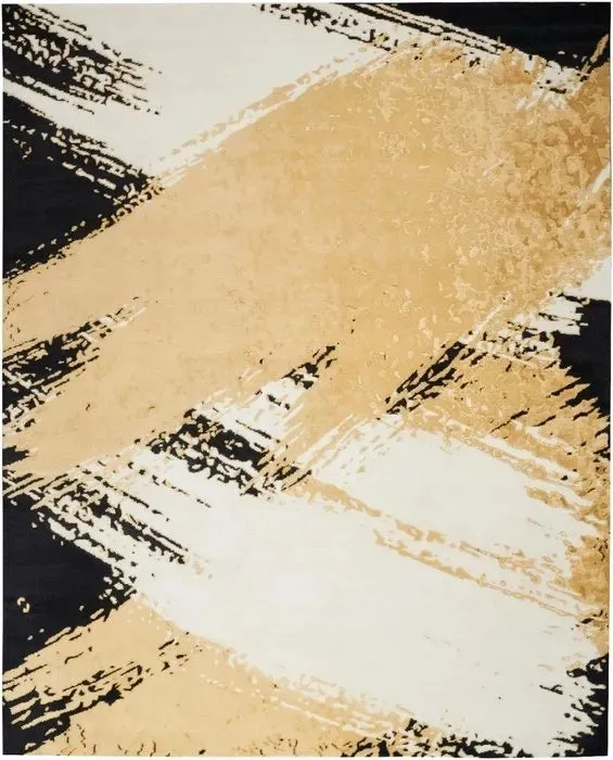 Wool & Silk CGS36 Gold/Black Rug