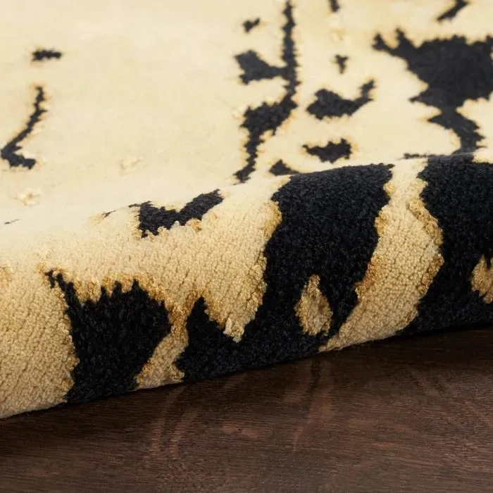 Wool & Silk CGS36 Gold/Black Rug